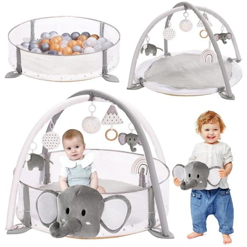 5-in-1 XL Large Baby Gym &Ball Pit, Play Mat & Play Gym,Combination BabyActivity